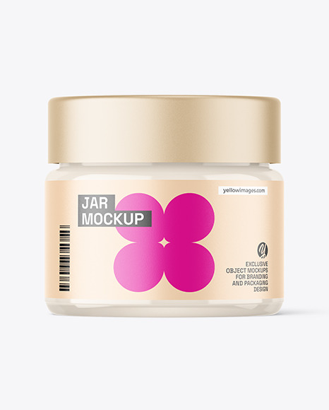 15ml Clear Glass Cream Jar Mockup