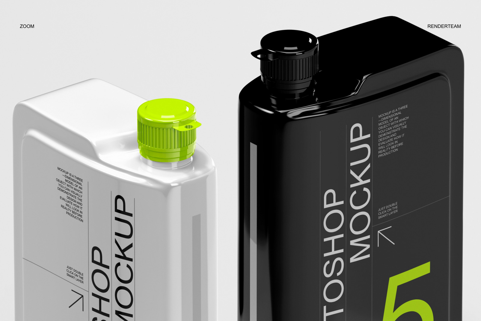 Engine Oil Bottle Mockup Set on Yellow Images Creative Store