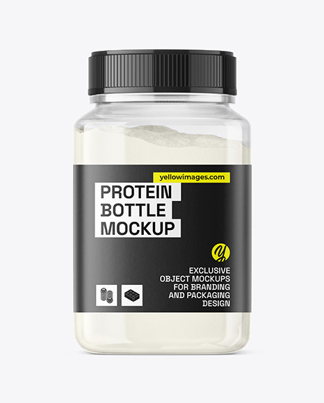 Free Protein Powder Packaging Bottle Mockup (PSD)