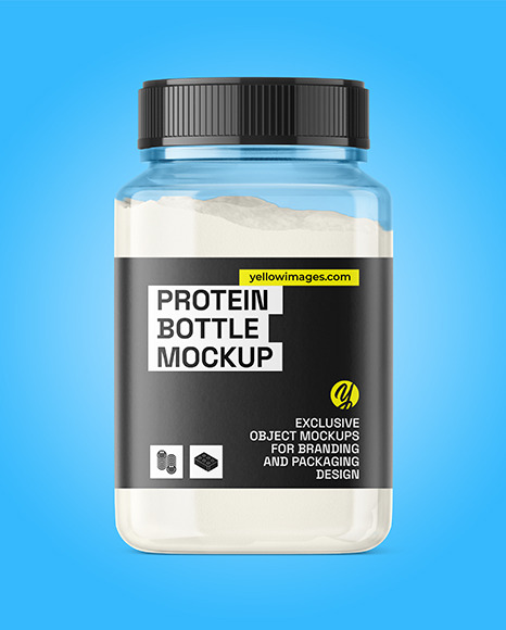 Free Protein Powder Packaging Bottle Mockup (PSD)