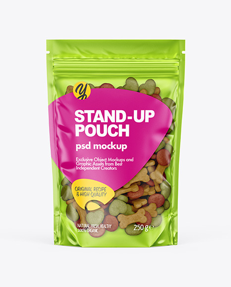 Stand-up Pouch with Pet Food Mockup