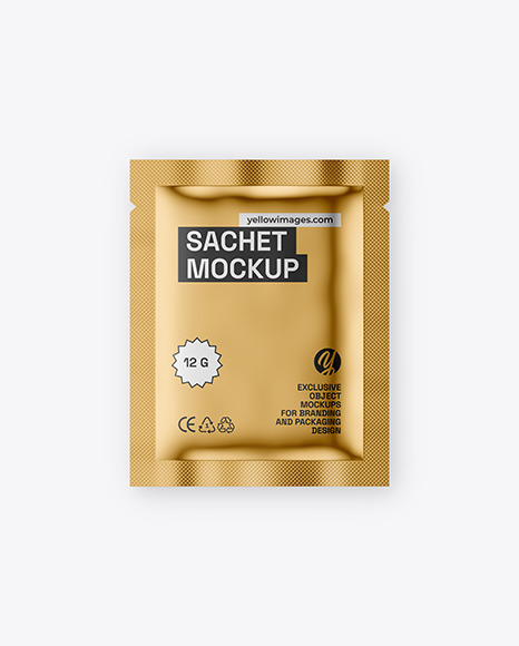 Metallic Sachet Mockup