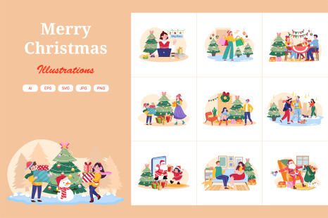 M664_Christmas Day Illustration Pack
