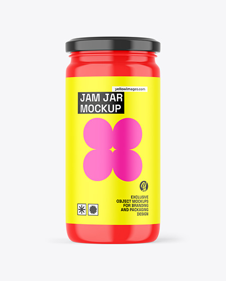 Glossy Jam Jar Mockup