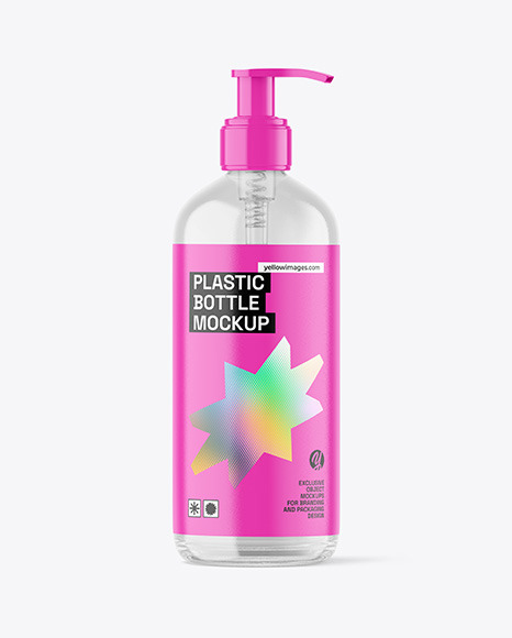 Clear Bottle with Pump Mockup