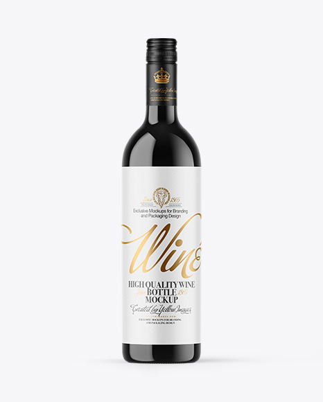 Dark Glass Wine Bottle Mockup