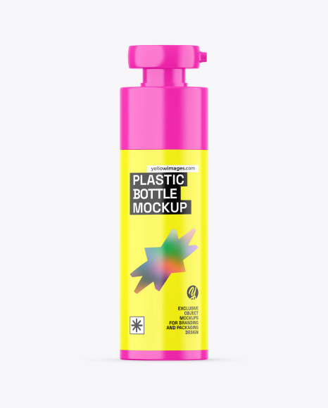 Glossy Cosmetic Bottle w/ Pump Mockup