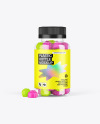 Plastic Bottle with Gummies Mockup