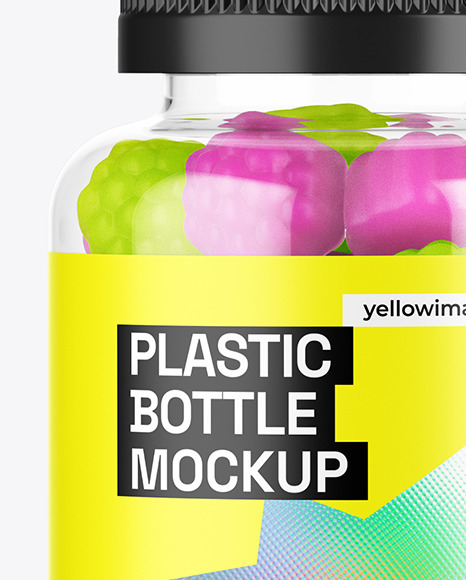 Plastic Bottle with Gummies Mockup