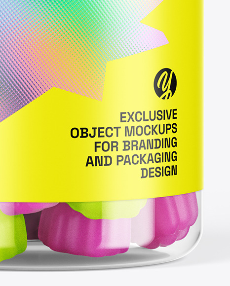 Plastic Bottle with Gummies Mockup