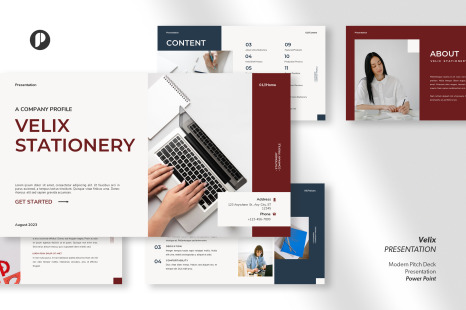 Velix - alluring white modern minimalist company profile presentation
