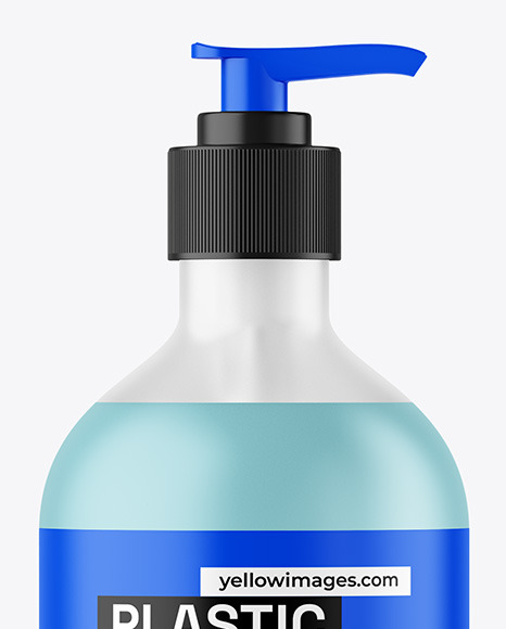 Frosted Liquid Soap Cosmetic Bottle with Pump Mockup