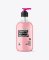 Clear Liquid Soap Cosmetic Bottle with Pump Mockup