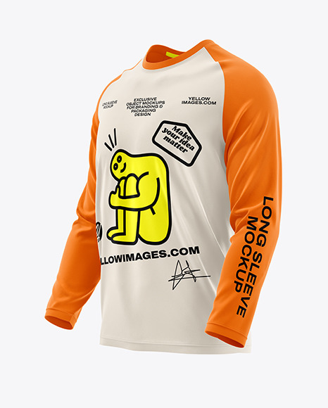 Men’s Long Sleeve T-Shirt Mockup