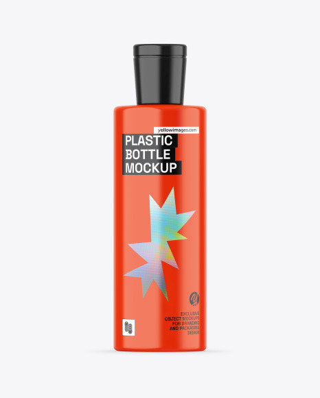 Glossy Plastic Bottle Mockup