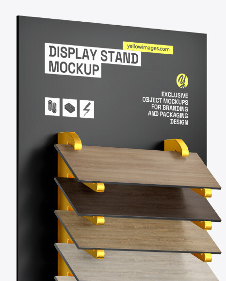 Display Stand Mockup - Half Side View