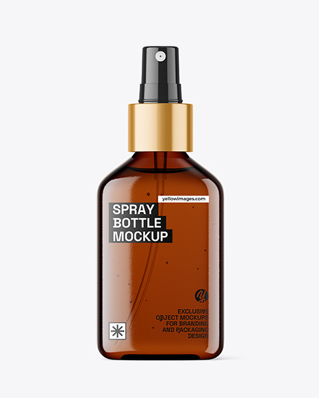Amber Spray Bottle Mockup