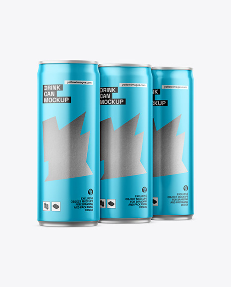 Matte Metallic Cans Mockup