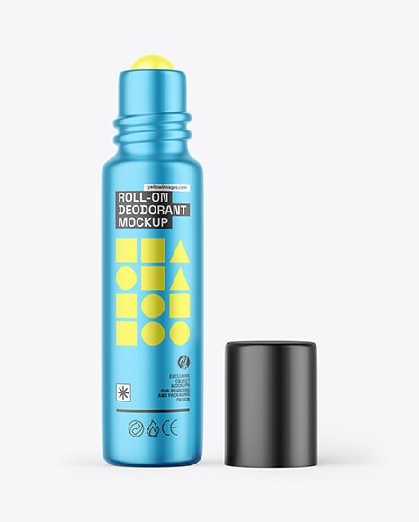Opened Metallic Roll-On Deodorant Mockup