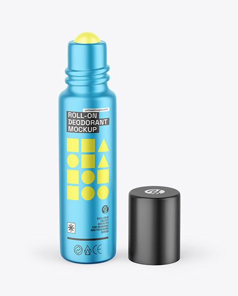 Opened Metallic Roll-On Deodorant Mockup