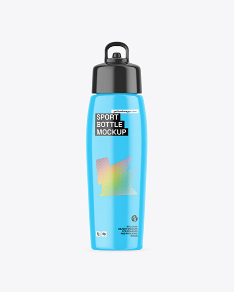 Glossy Sport Bottle Mockup