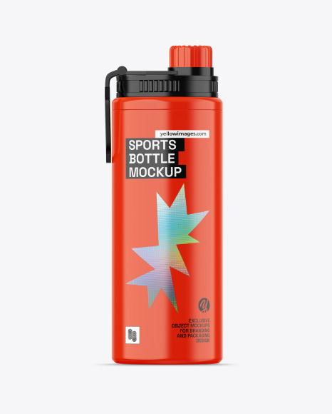 Glossy Sports Bottle Mockup