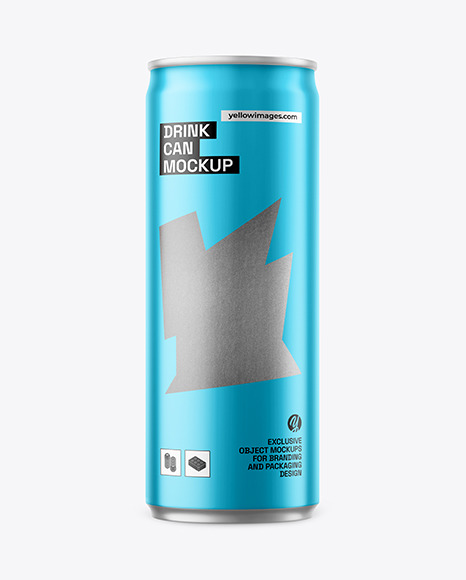 Matte Metallic Can Mockup