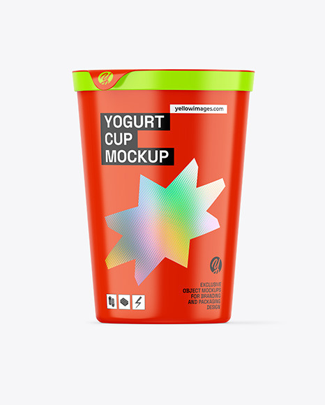 Glossy Yogurt Cup Mockup