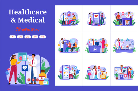 M691_Healthcare Illustration Pack