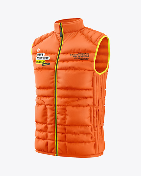 Men&#039;s Down Vest Mockup - Half Side View