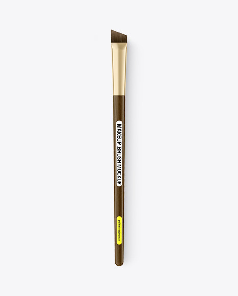 Angled Makeup Brush With Wooden Handle Mockup