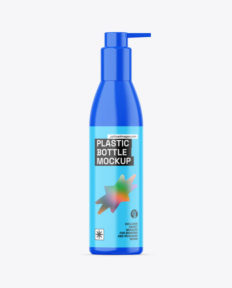 Glossy Plastic Bottle w/ Pump Mockup