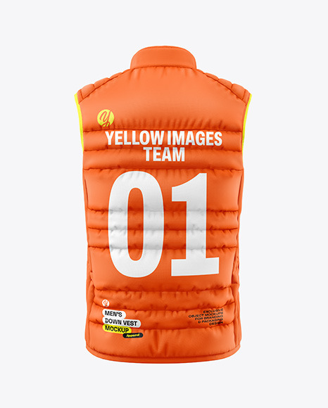Men&#039;s Down Vest Mockup - Back View