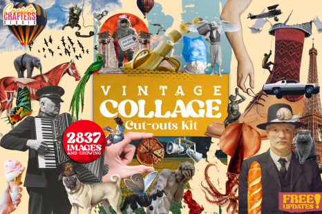 Vintage Collage Kit 2837+ Elements