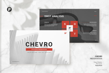 Chevro – classic white clean modern pitch deck presentation template