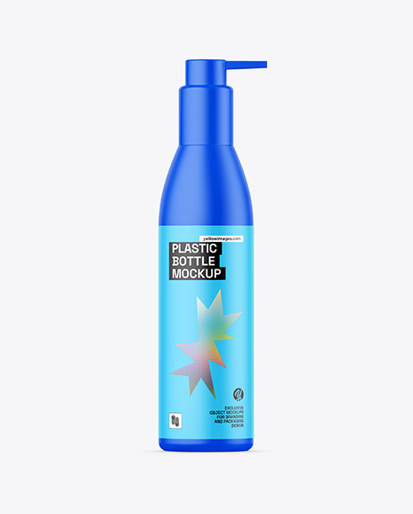 Matte Plastic Bottle With Pump Mockup