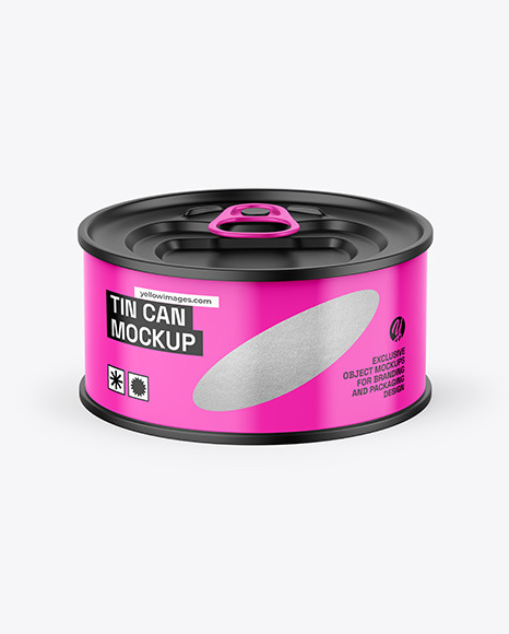 Metallic Tin Can w/ Glossy Finish Mockup