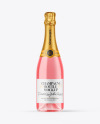 Clear Glass Pink Champagne Bottle Mockup