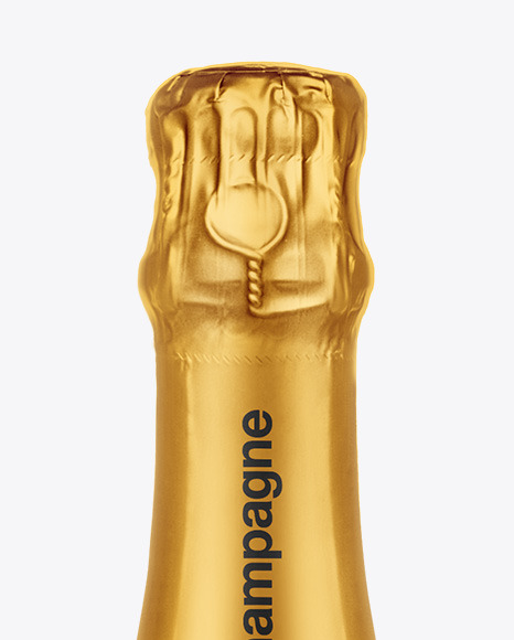 Clear Glass White Champagne Bottle Mockup