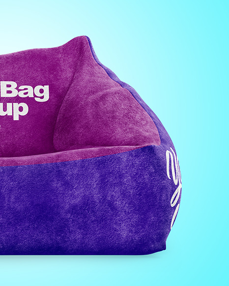 Velvet Bean Bag Chair Mockup