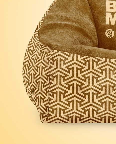 Velvet Bean Bag Chair Mockup