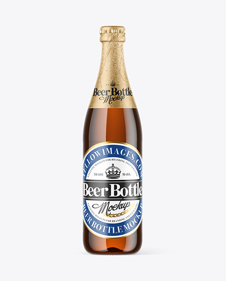 Glass Beer Bottle Mockup
