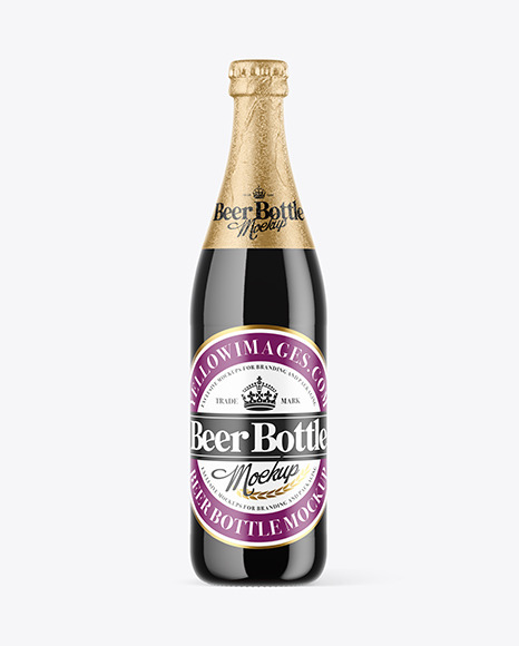 Dark Amber Glass Beer Bottle Mockup