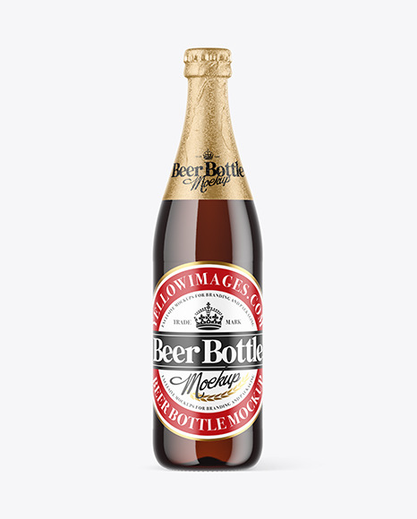 Dark Amber Glass Beer Bottle Mockup
