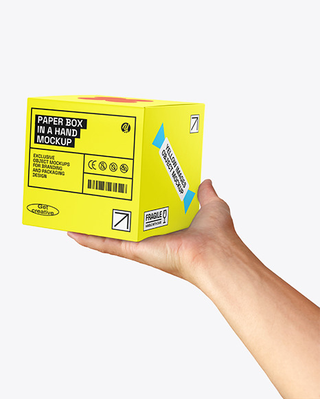 Box in a Hand Mockup