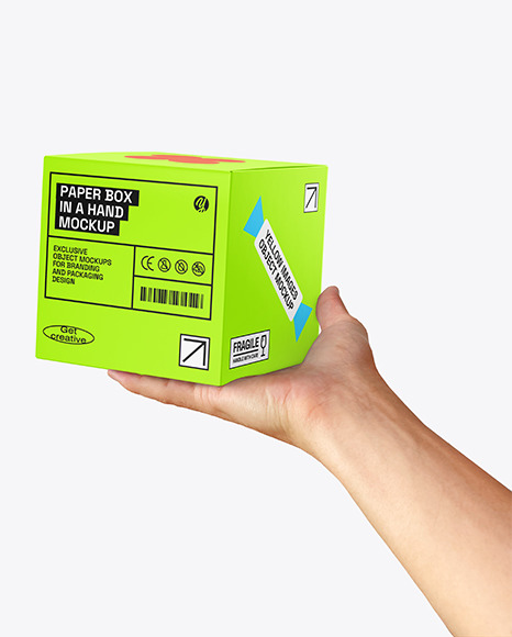 Box in a Hand Mockup