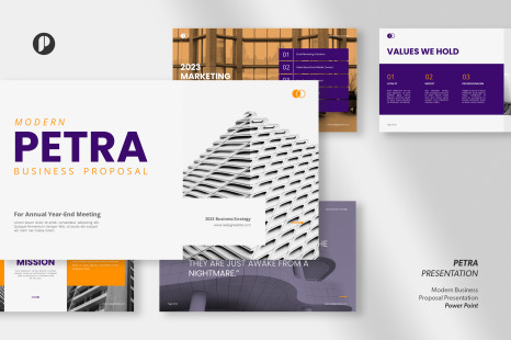 Petra – purple blossom modern business proposal presentation