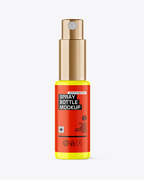 Glossy Spray Bottle Mockup