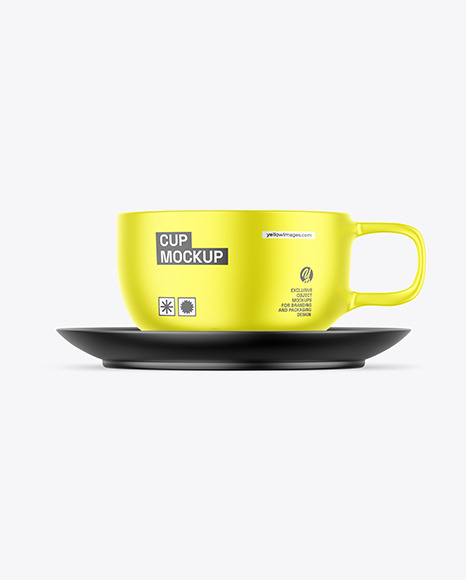 Metallized Cup w/ Saucer Mockup