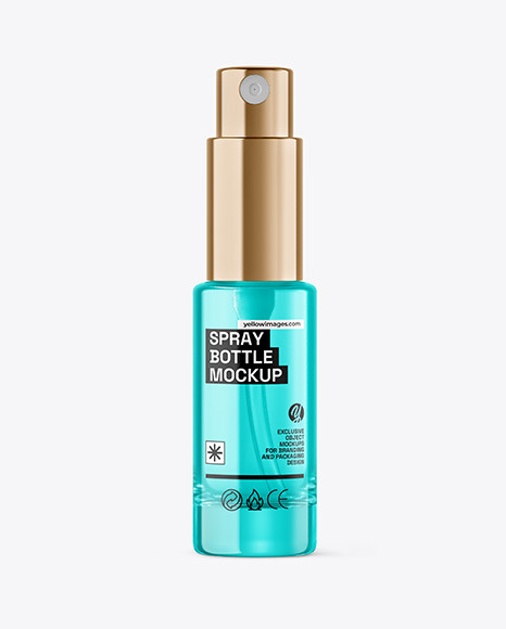 Clear Glass Spray Bottle Mockup
